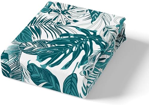 Miniatura 2 de Erosebridal Sábana bajera ajustable de hoja de palmera, tamaño Queen para niños, adolescentes y adultos, juego de sábanas de plantas verdes