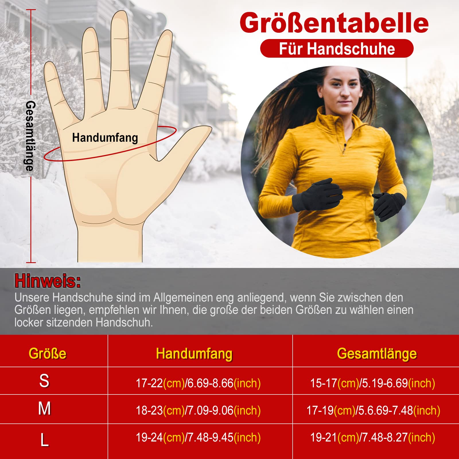 HASAGEI Gants de course en polaire pour écran tactile - Pour homme et femme - Pour l'extérieur