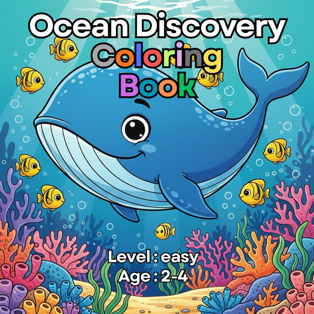 Ocean Discovery Coloring Book: 36 Big & Easy Ocean Discovery for Toddlers Ages 2-4, First Words & Coloring for Early Learning, (Smart Start Toddlers Coloring Book Collection!)
