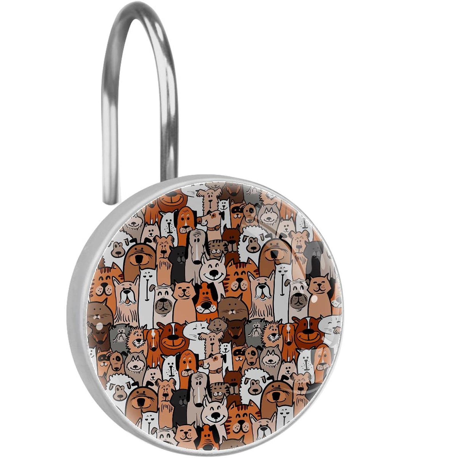 Anneaux de rideau de douche anti-rouille en acier inoxydable lot de 12 decors animaux