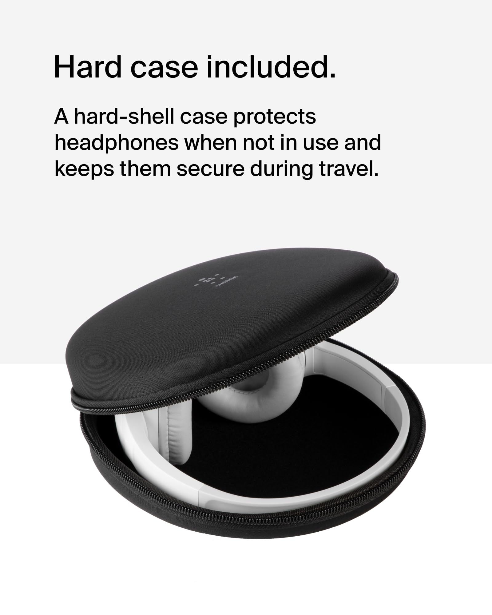 Belkin SoundForm Mini Kids Wireless Headphones w/Built-in Microphone, 30H of Playback Time, Fun Stickers, & Case - Over-Ear Headsets for Online Learning, School, iPhone, iPad, Galaxy, & More - White