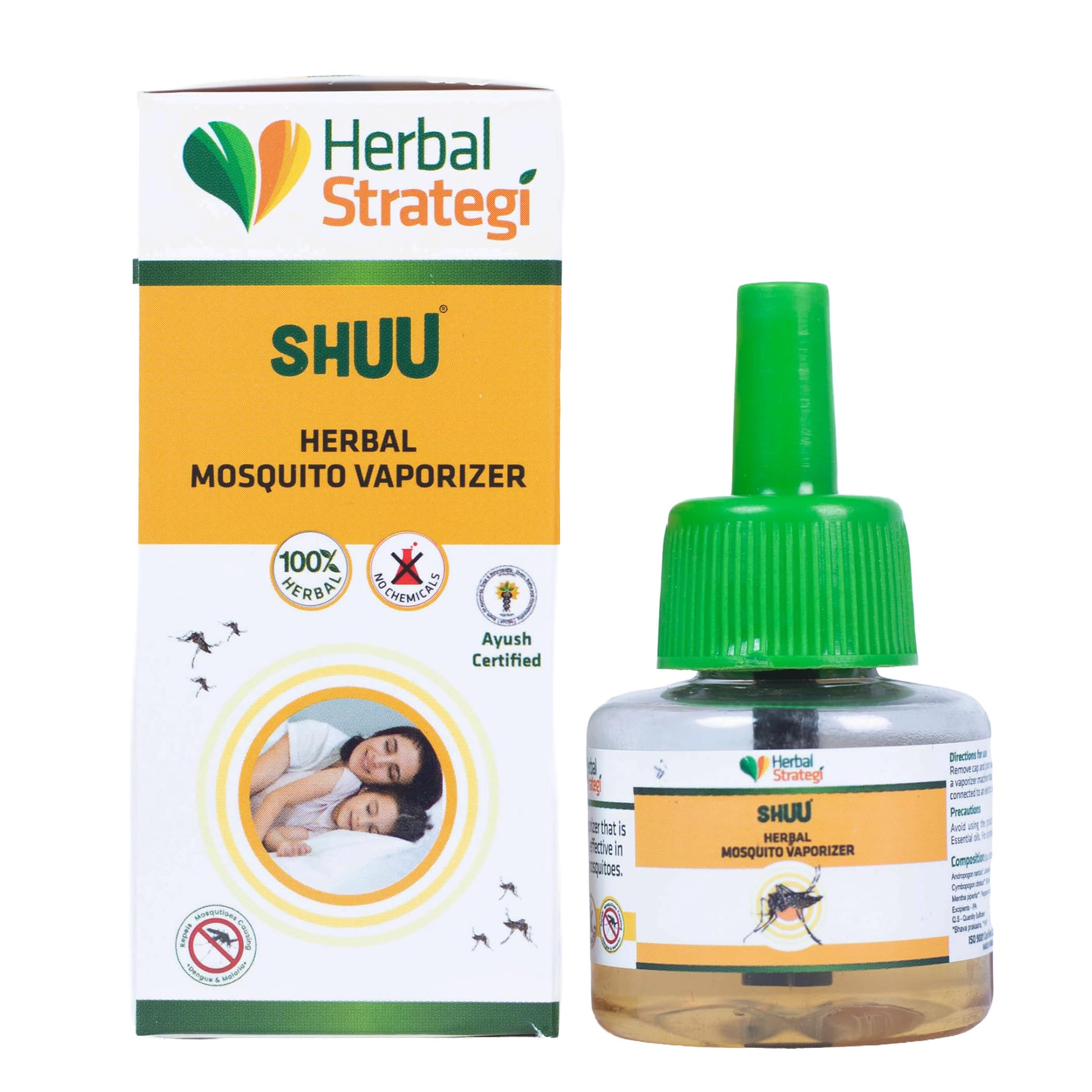 Herbal Strategi Mosquito Repellent Vaporizer Liquid - 40ml | 100% Herbal | Baby-Safe, Skin-Safe, Pet-Friendly | Eco-friendly, Non-Toxic-image-7