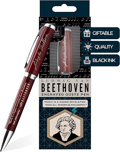 Inkstone Beethoven - Bolígrafo con cita grabada – La música es una revelación superior que toda la sabiduría y la filosofía – Regalos de