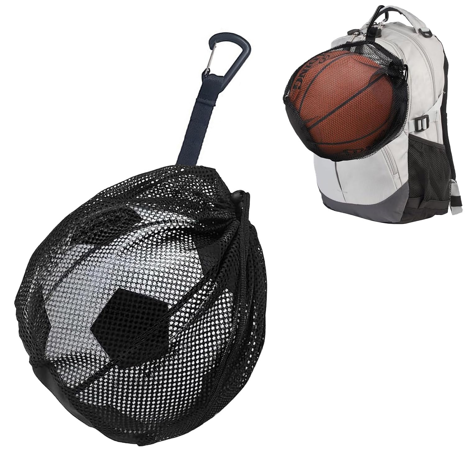 SZZETK Ballnetz 1 Ball, Basketball Tasche mit Kordelzug, Fußballnetz, Rucksack Tragbare Ballnetz, Basketball Bag Netztasche, Ballsack, Tennis Volleyball Handball Zubehör