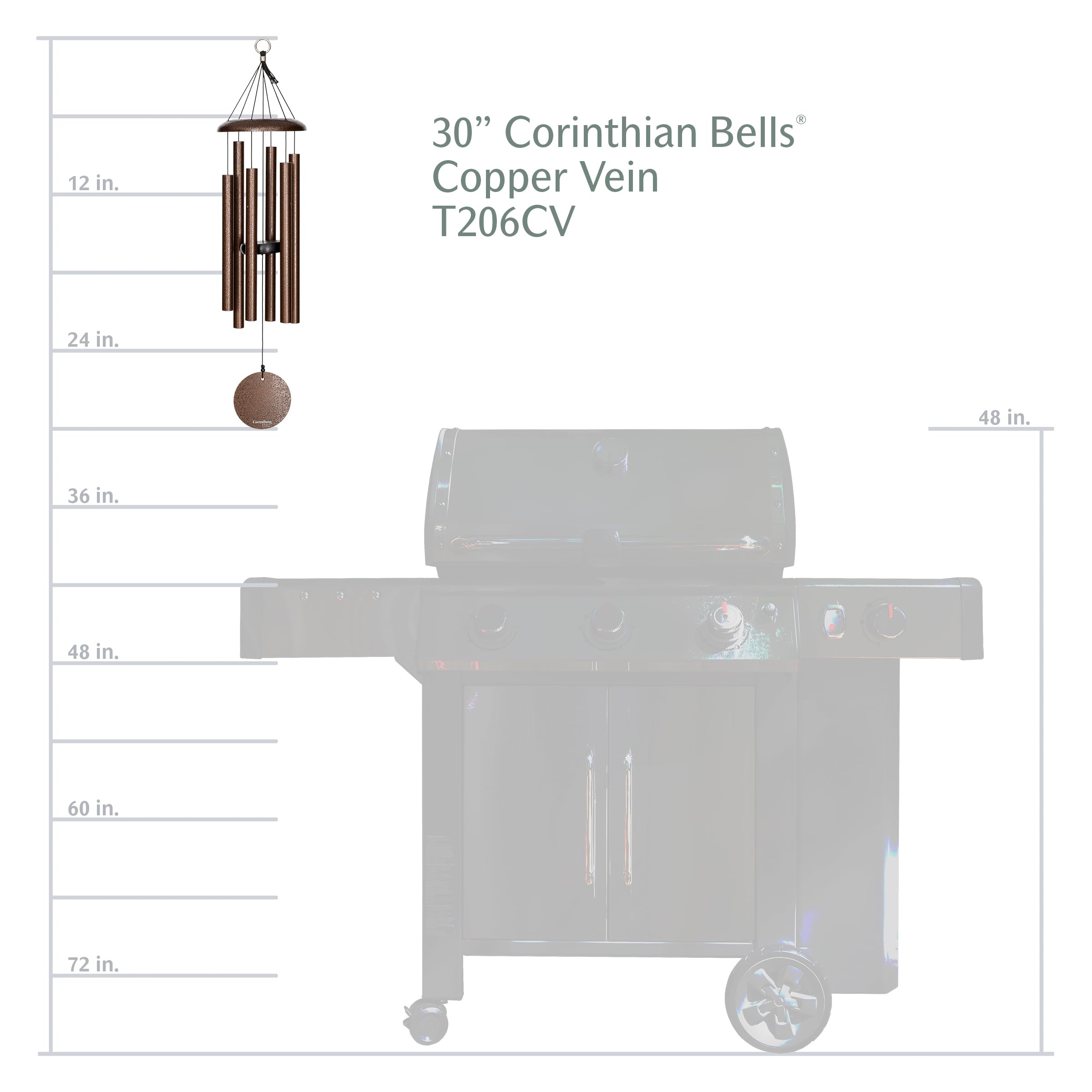 Corinthian Bells Carillon à Vent 30 Pouces veine de cuivre