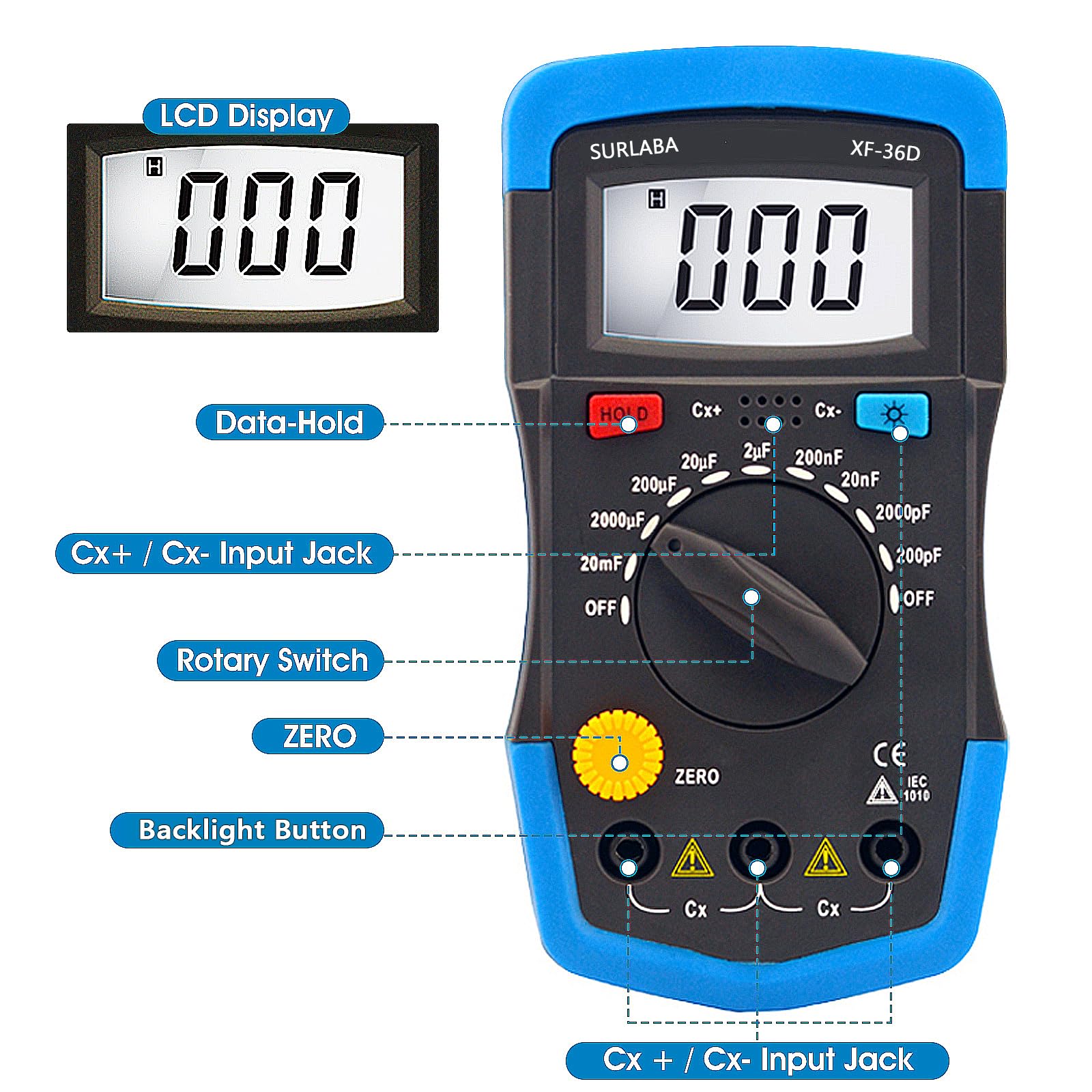 Digitales Kapazitätsmessgerät + Multimeter Spannungsprüfer Set