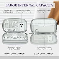 Vista 3 de FYY Organizador para cosas electrónicas, para viajes, para cables, cargadores y celular, estuche portátil, impermeable, doble capa, bolsa de Morado