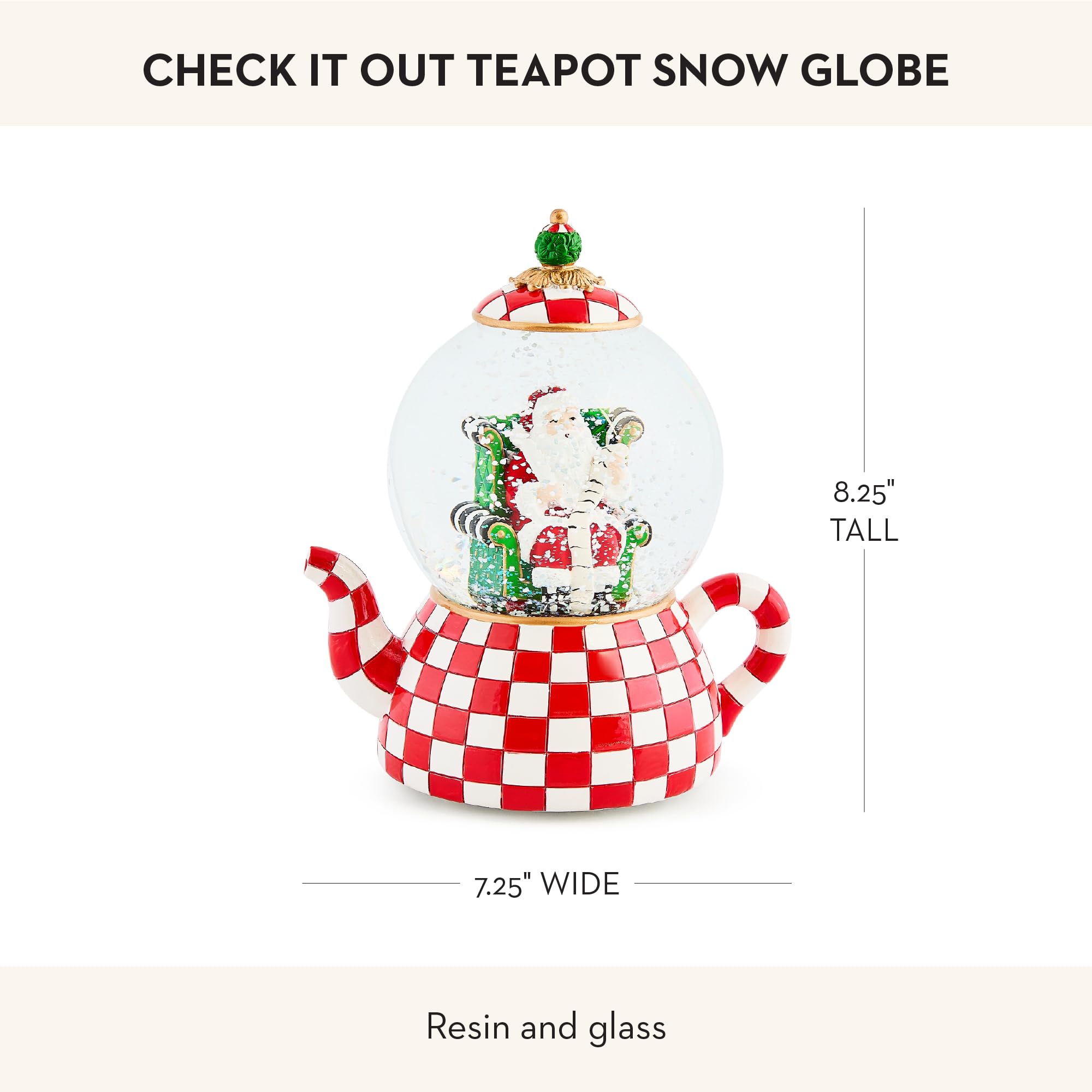 Amazon.com: MACKENZIE CHILDS Snow Globe, Christmas Decor for
