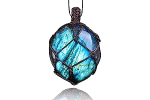1Pc Labradorite Crystal Necklace (One Pendant and Chain Included)