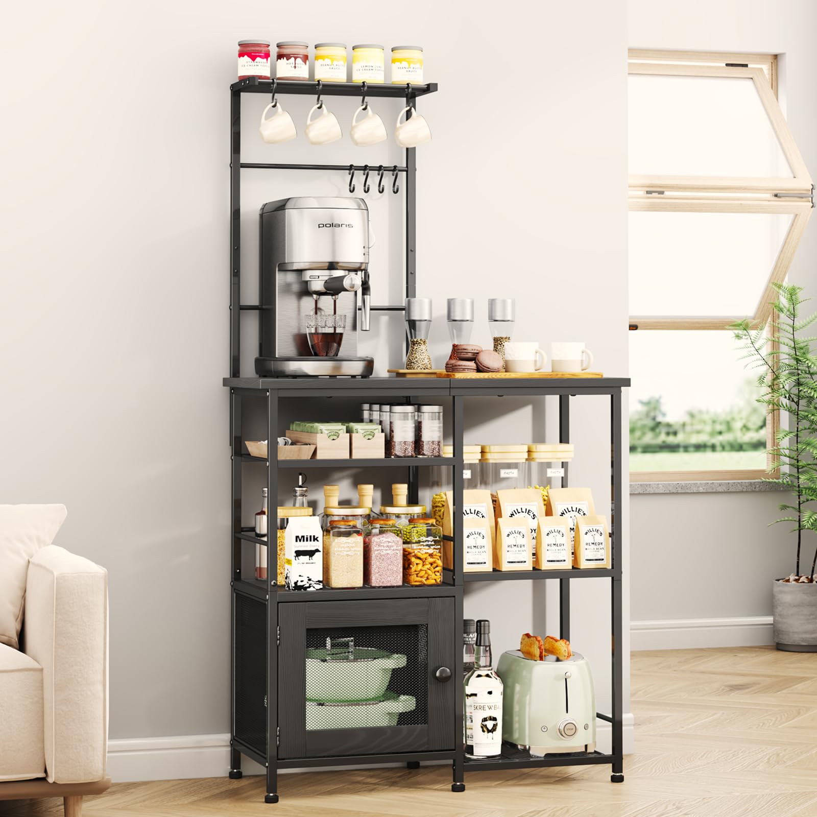 Amazon.com - SWTYMIKI Bakers Rack with Storage - Coffee Bar Amazon.com - SWTYMIKI Bakers Rack with Storage - Coffee Bar