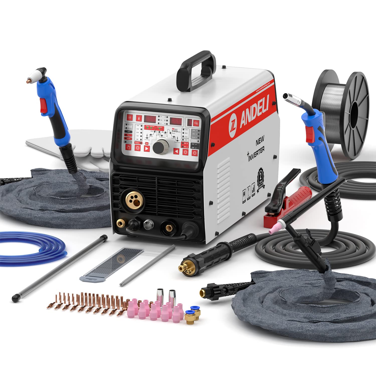 Buy ANDELI 220V MCT-520DPL MIG TIG CUT COLD & MMA Welding and Flux ...