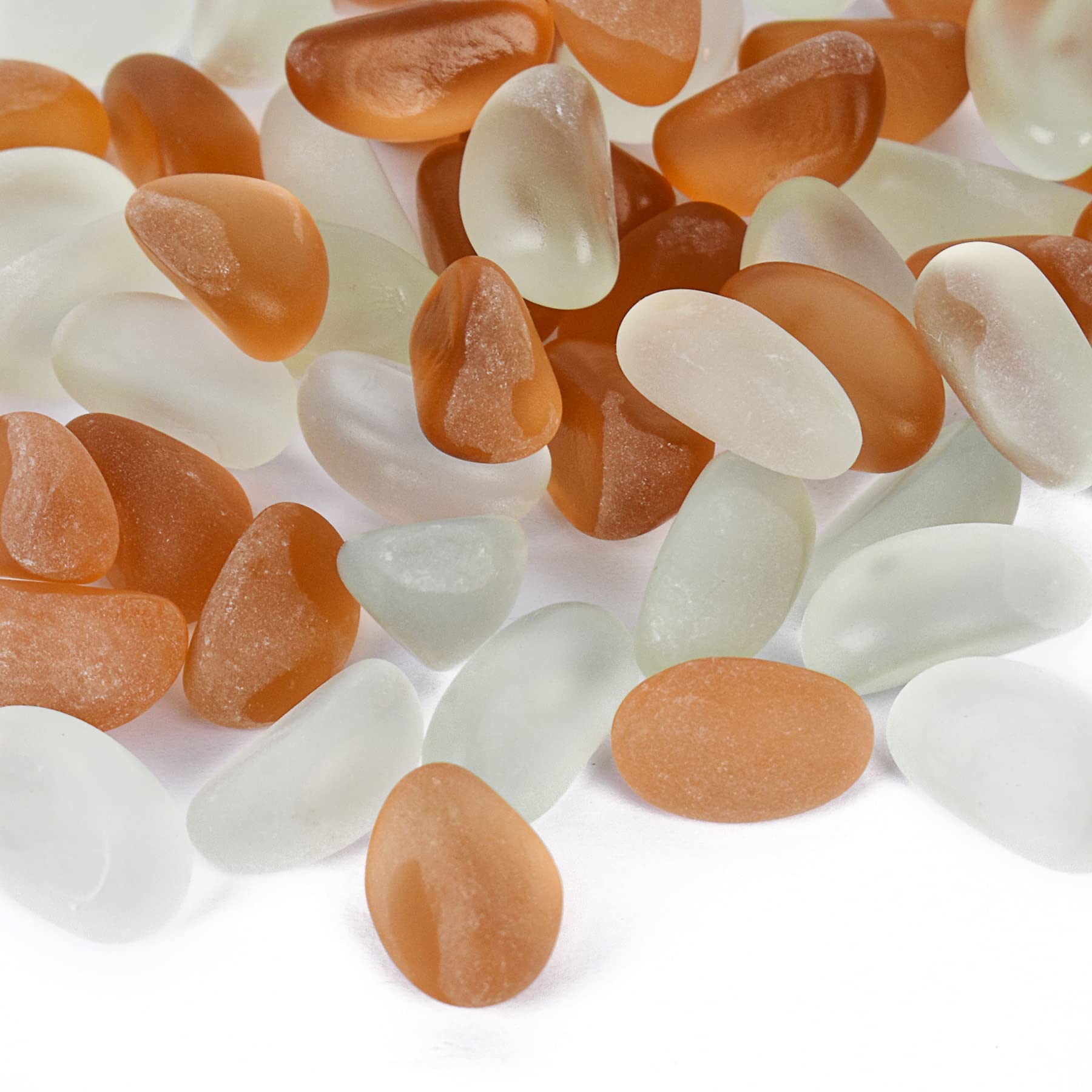 LUEYAOFrosted Glass Beads Beach Glass Marbles for Vases Gems Aquarium Pebbles Decorative Vase Filler Table Scatter Decor 1LB Yellow