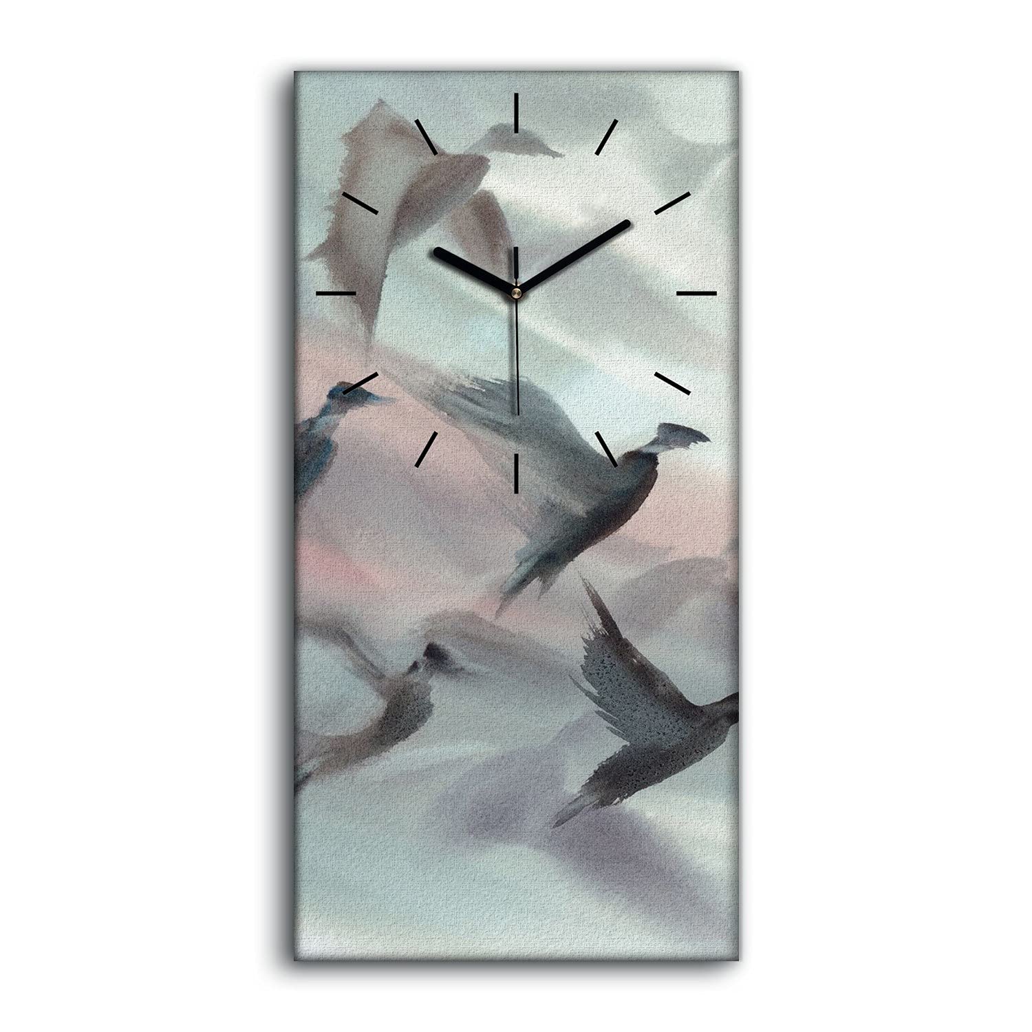 Horloge sur Toile Sans Tic-Tac pour Chambre | Déco Murale Silencieuse 30x60cm