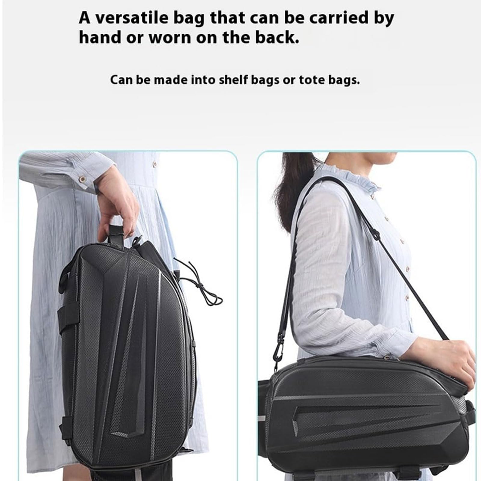 Bolsa para alforja de bicicleta 10L Impermeable Bolsa portaequipajes bicicleta Gran Capacidad con Rayas Reflectantes 3 en 1 Multifuncional Bolsa Asiento Trasero para Lluvia Ciclismo Viajes Camping