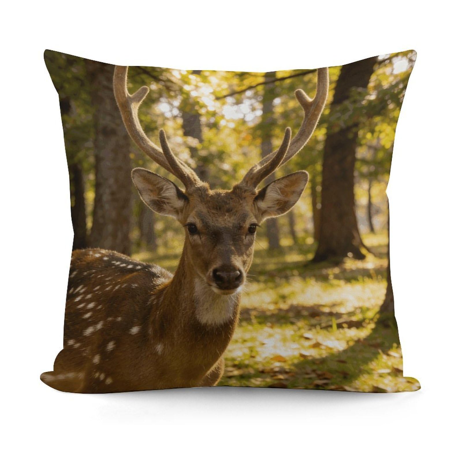 LZQPOEAS Fur Horn Shining Light Throw Pillow Cover 18 X 18 in Cozy Couch Pillow Covers Farmhouse Throw Pillow Case Modern Square Pillowcase Home Decor Cushion Cover for Bedroom Living Room