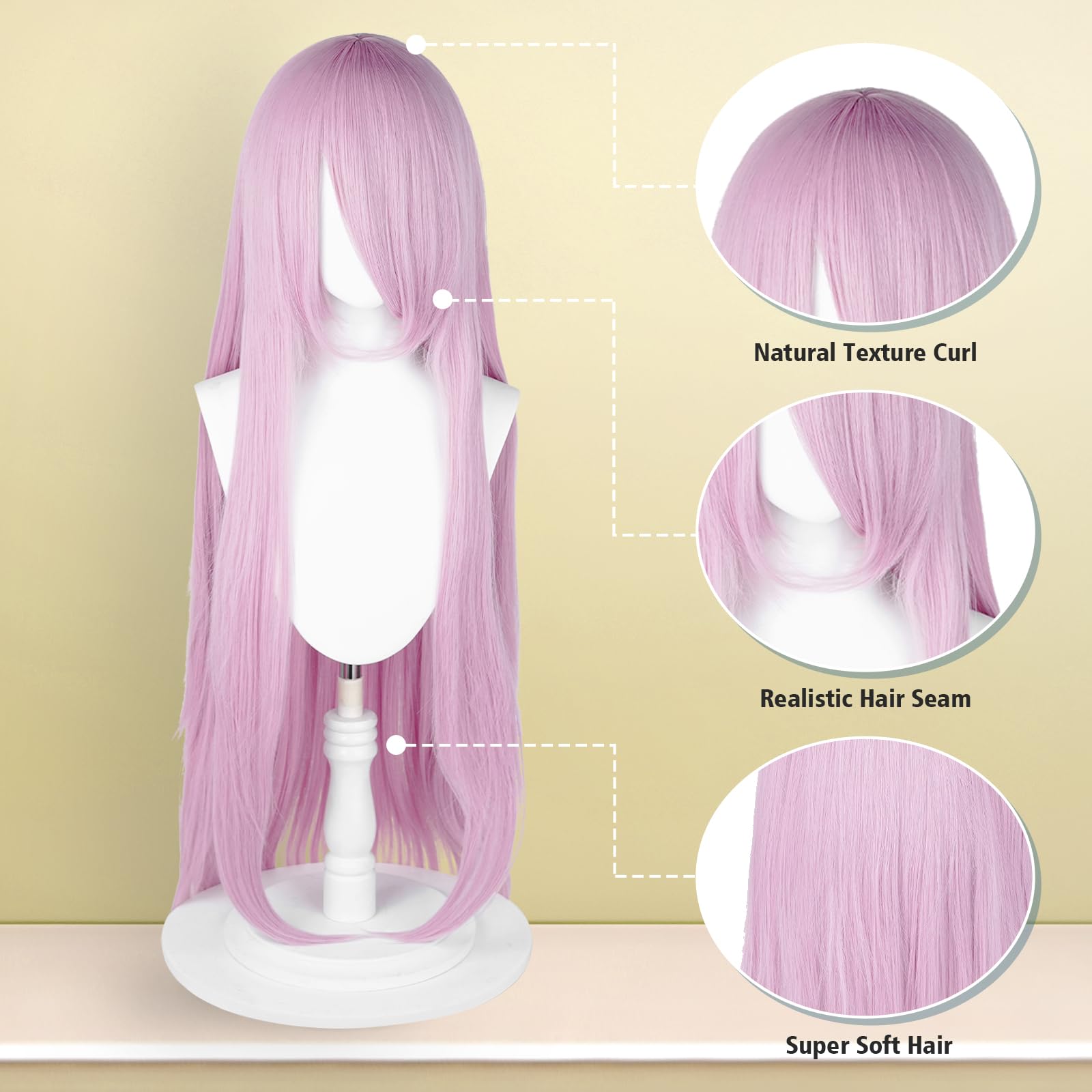 100cm / 40 Inch Long Wig, Universal Anime Costume Cosplay Wig, Perfect for Party Daily-Use, Festivals, and Halloween - Image 2