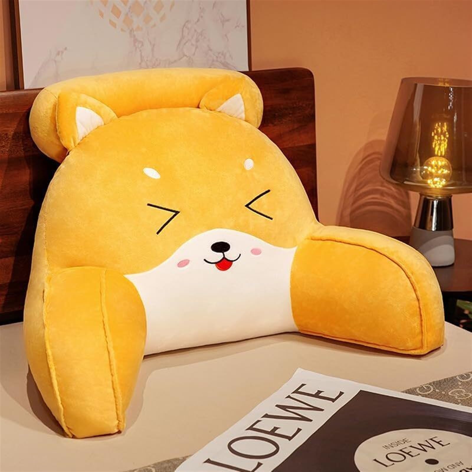 Uoxhfdh Yellow Back Support Comfortable Backrest Cushion For Relax Arm And Lumbar Fluffy Bedrest(,70 * 50Cm)