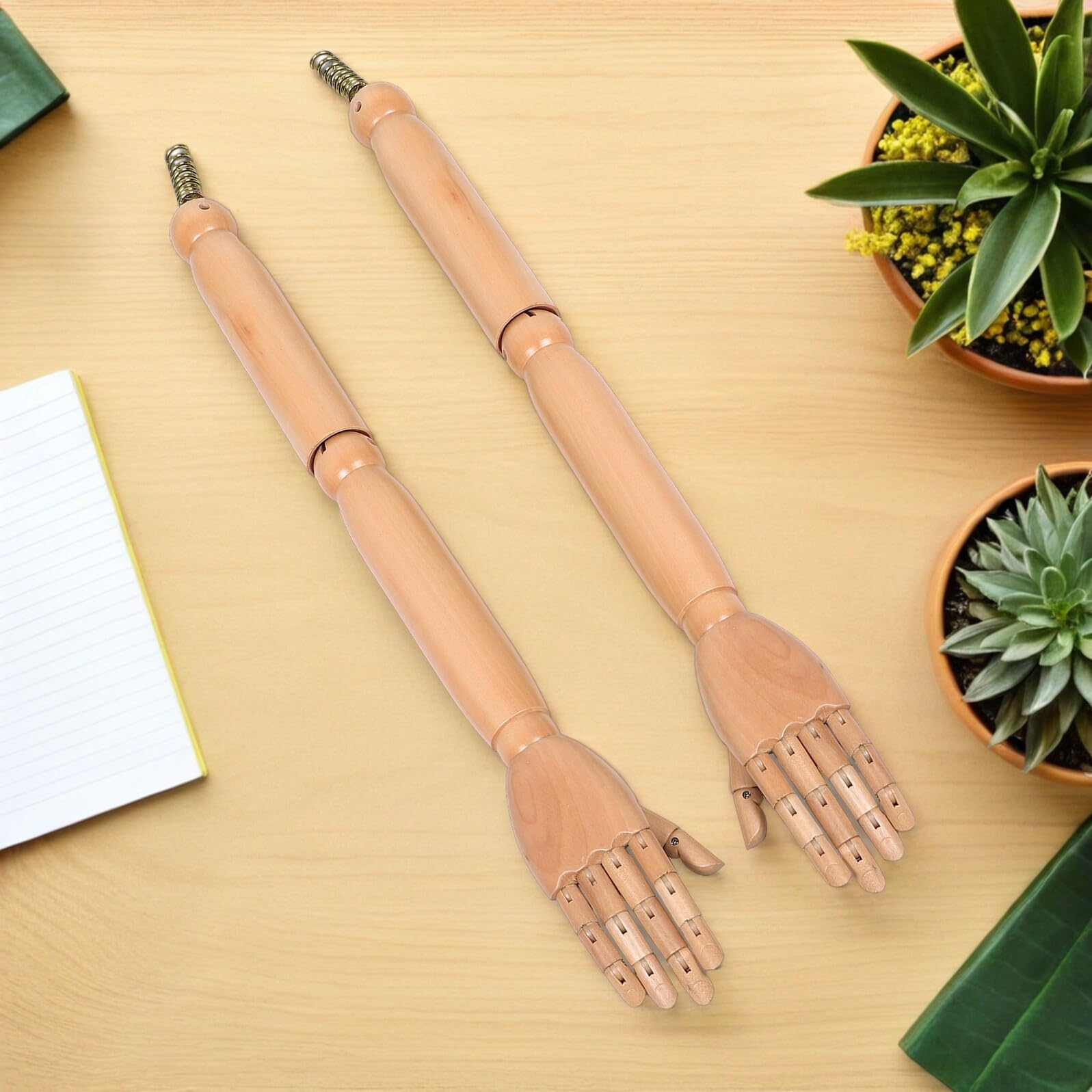 Accesorio para Títeres de Maniquí 1 Par de Brazos Articulados de Madera | Beige, Juntas Móviles con Posición Flexible, para Muñeco y Exhibición, Piezas de Repuesto