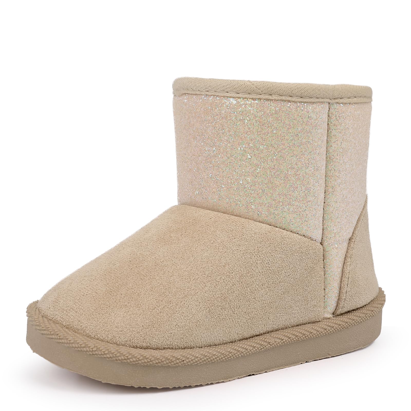 FANTURE Toddler Winter Snow Boots with Zipper,Suede Upper