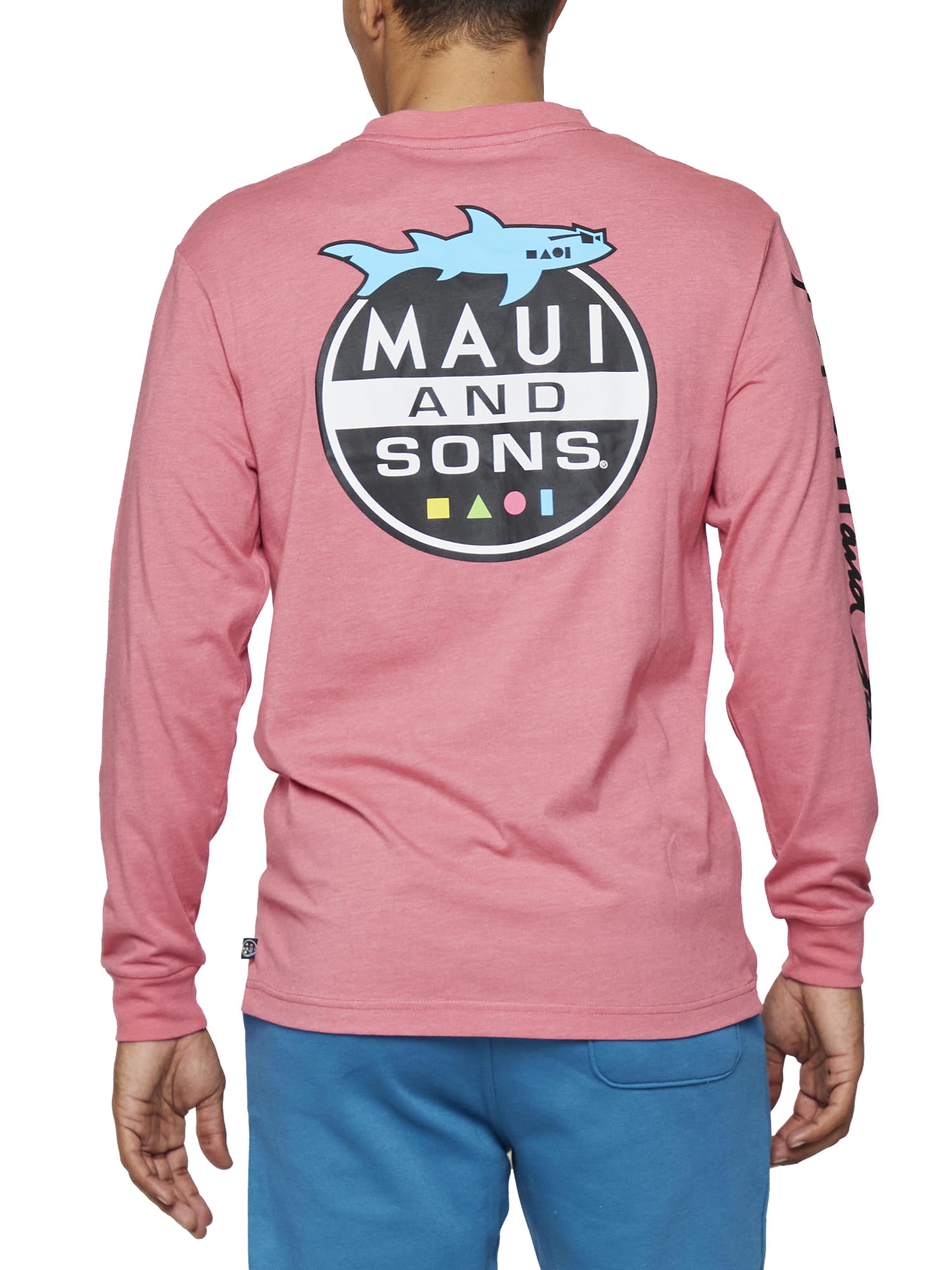 Maui and SonsShark Invasion Long Sleeve T-Shirt - Relaxed fit, Graphics Tees for Hitting The Beach (S-XL)