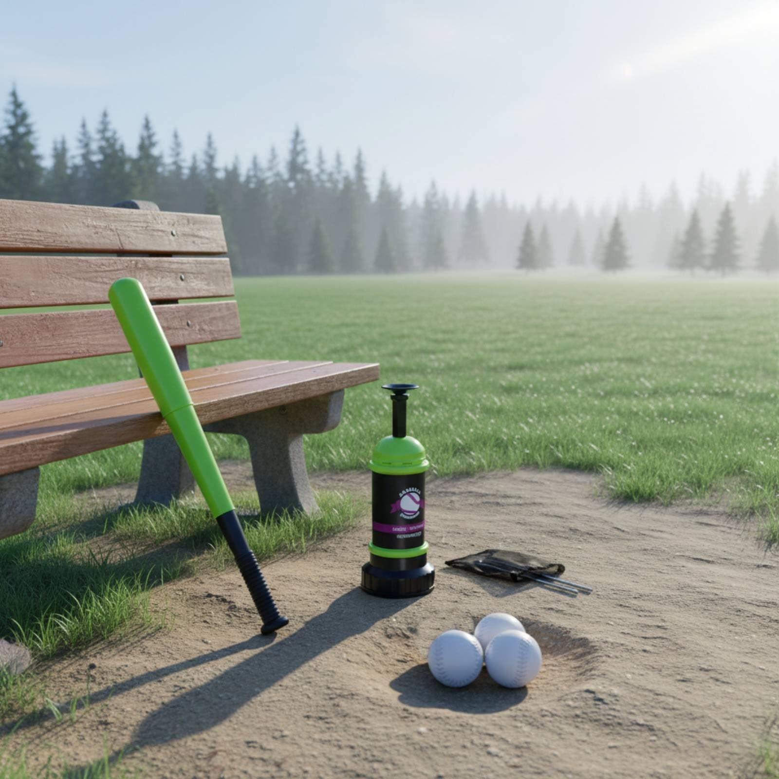 Gralara Kit Baseball con Mazza a Pressione Set Gioco Baseball con Palline Coordinazione Occhio-Mano per Dai 3 Anni in Su