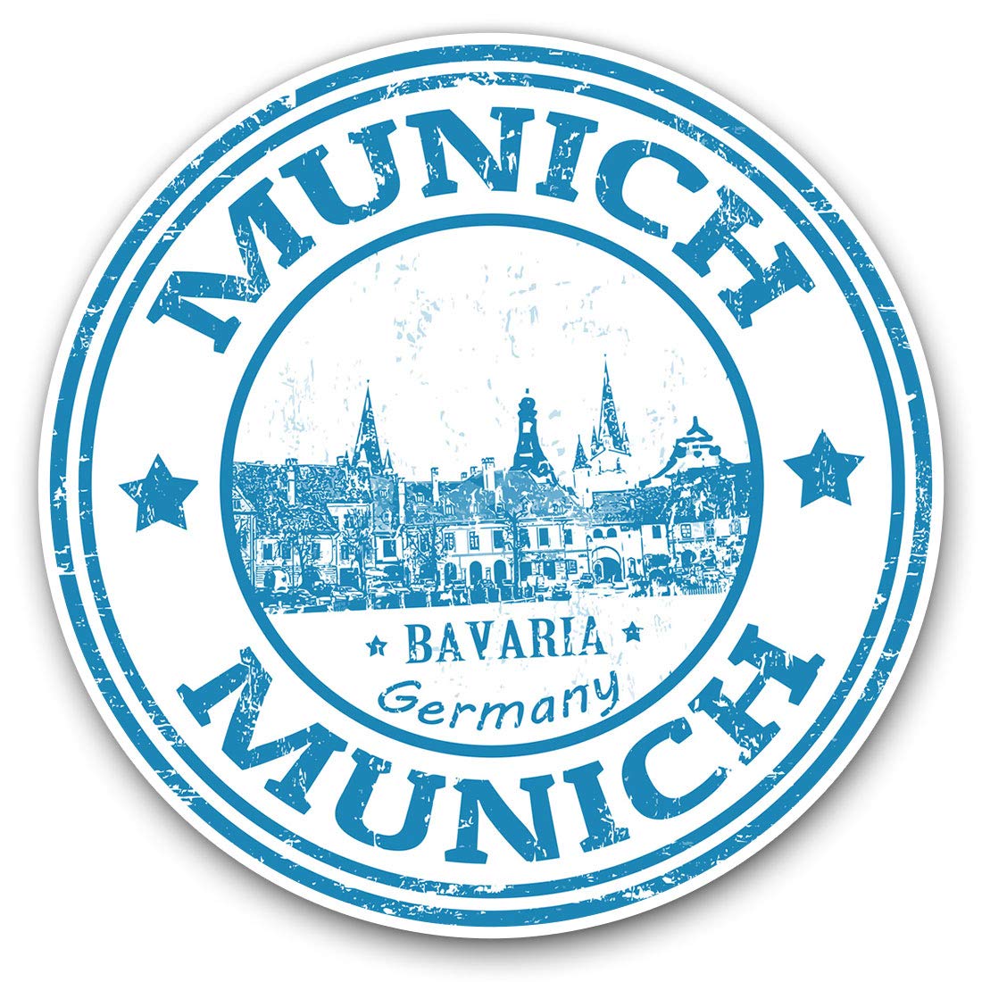 Destination Vinyl Ltd Munich Germany Bavaria Europe Eu 4584 Vinyl Stickers (Set Of 2) 20Cm - Munich Germany Bavaria Europe Eu #4584