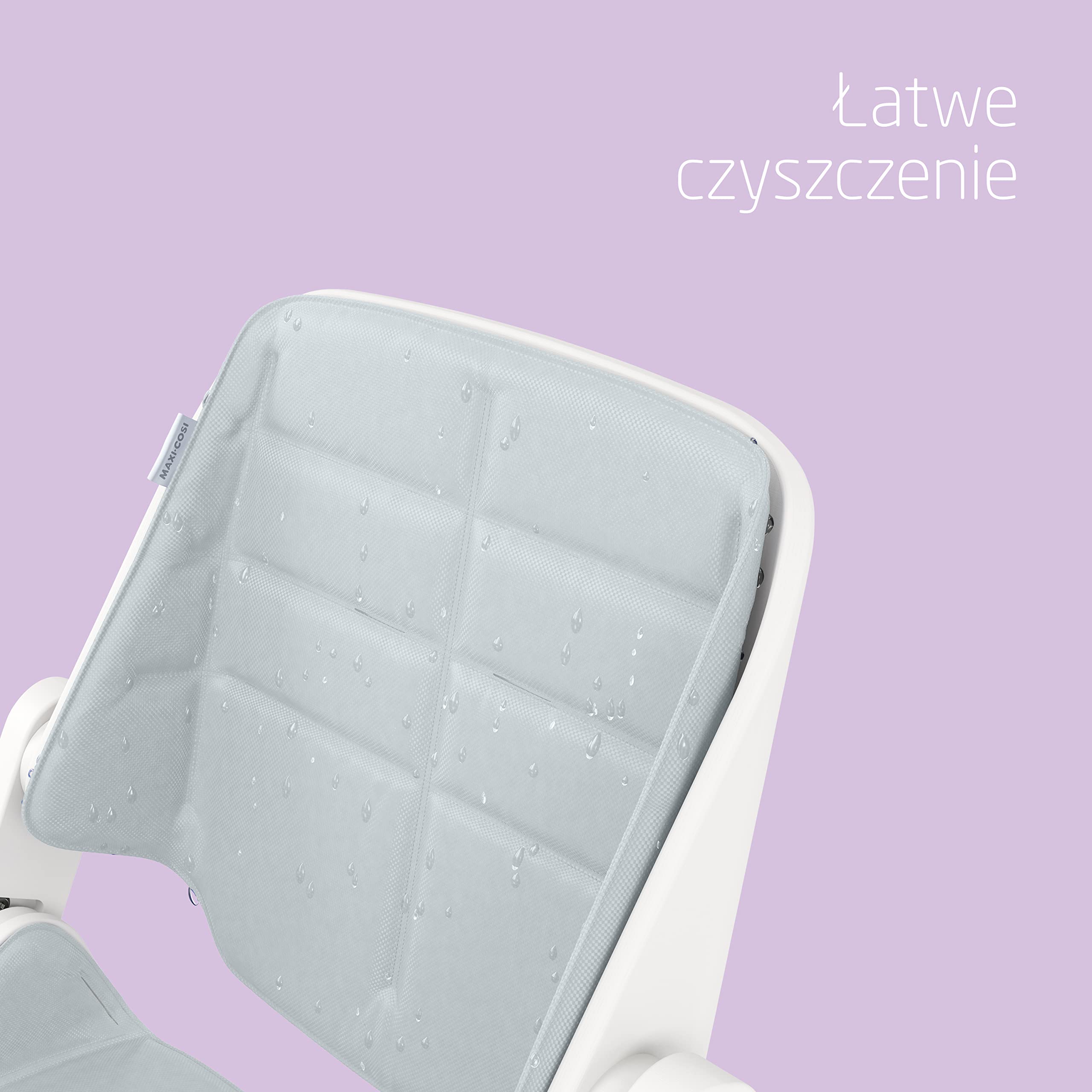 Maxi-Cosi Nesta, wysokie krzesełko dla niemowląt, wysokie krzesełko z drewna, odchylane wysokie krzesełko, rośnie z dzieckiem i służy do 99 lat, White naturalne materiały