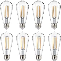 Vista 19 de FLSNT Bombilla LED ST19 para Exteriores con Sensor de Anochecer a Amanecer, 7W (60W Equivalente), 800LM, Filamento Vintage Base E26, Fotocélula