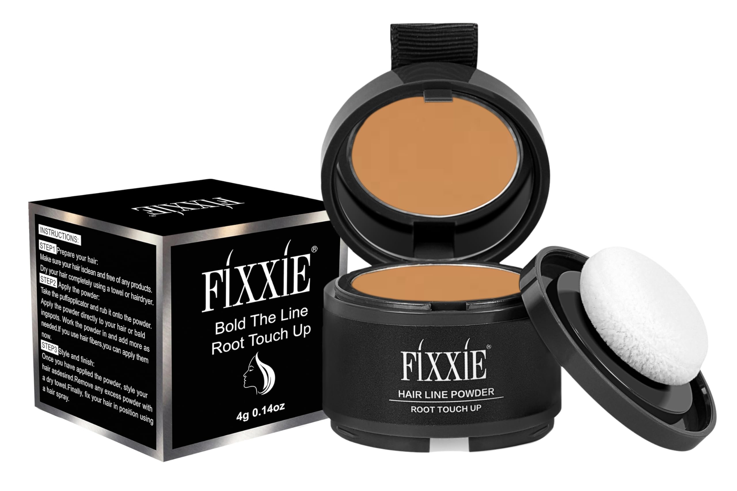 Hairline Powder, Root Touch Up Dark Blonde Powder, Instant Hair Loss Concealer Hair Powder for Thinning Hair, Windproof & Sweatproof Hair Root Cover Up Powder with Mirror and Puff