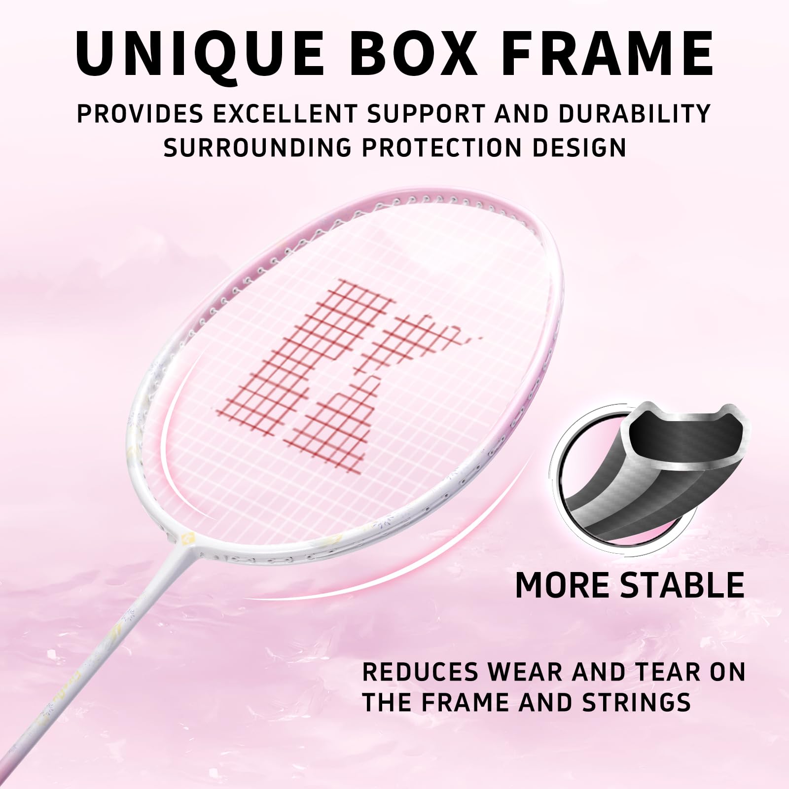 Badmintonschläger-Set mit Griffband & Abdeckung, Kohlefaser-Badmintonschläger Professioneller Schläger für Outdoor-Spiele, Training, Pro Badmintonschläger Leicht für Anfänger, Fortgeschrittene