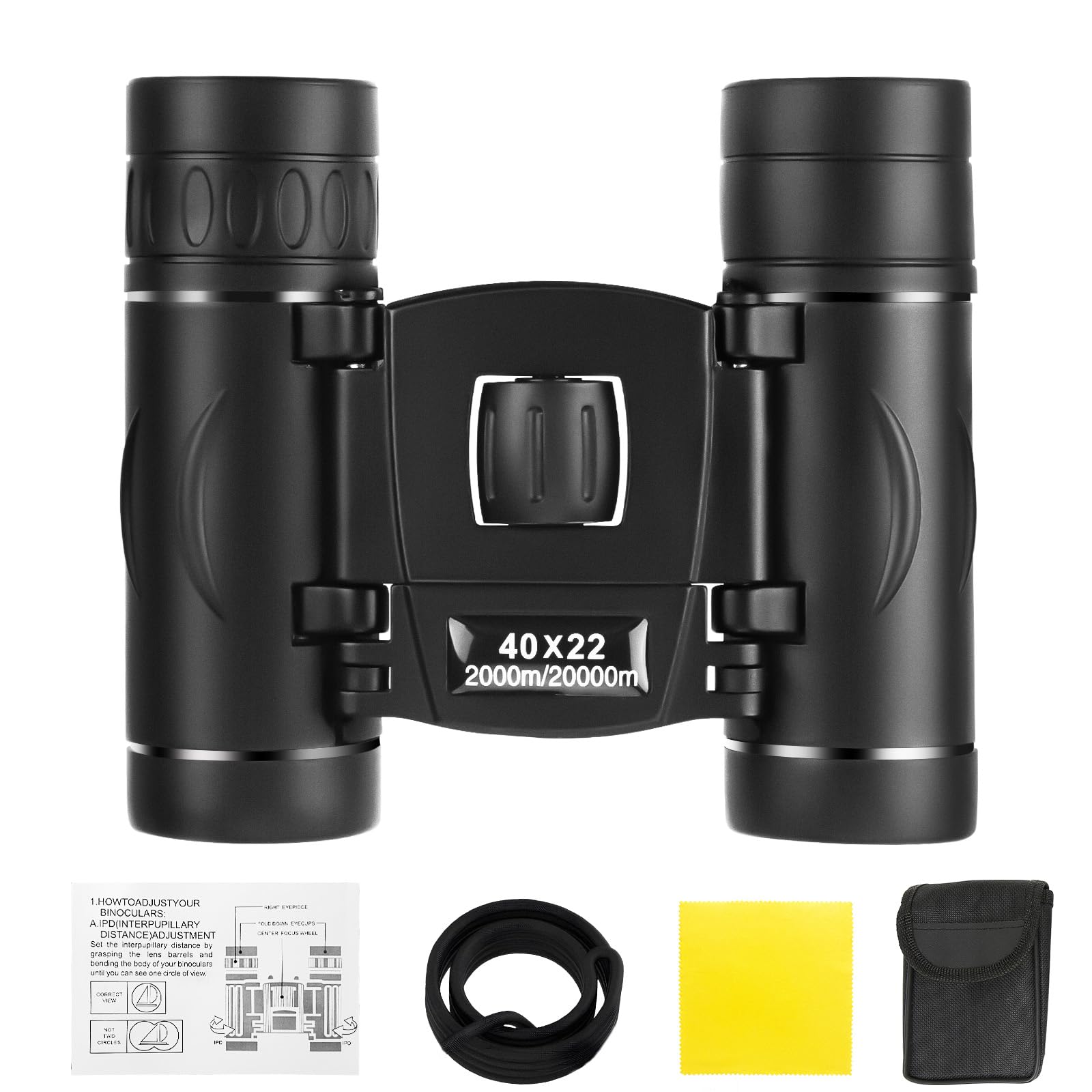 Binoculares pequeños y compactos ligeros de 40 x 22 para adultos y niños, observación de aves, viajes, turismo, mini binoculares p