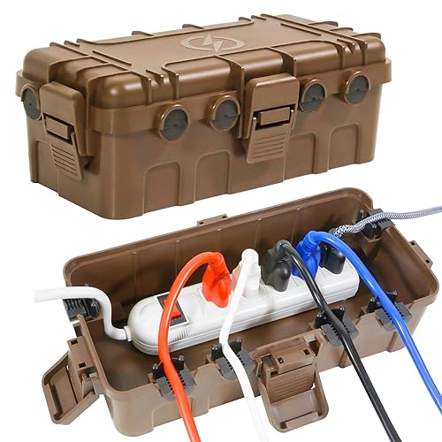 Miniatura 14 de Caja eléctrica para exteriores impermeable, caja eléctrica mediana para exteriores (11.6 x 5.7 x 4.1 pulgadas) con 6 entradas de cables, caja de