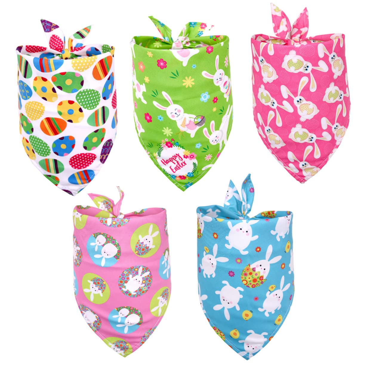 Bandanas animaux de Pâques YARNOW : 10 écharpes lavables imprimées de motifs cartoons festifs