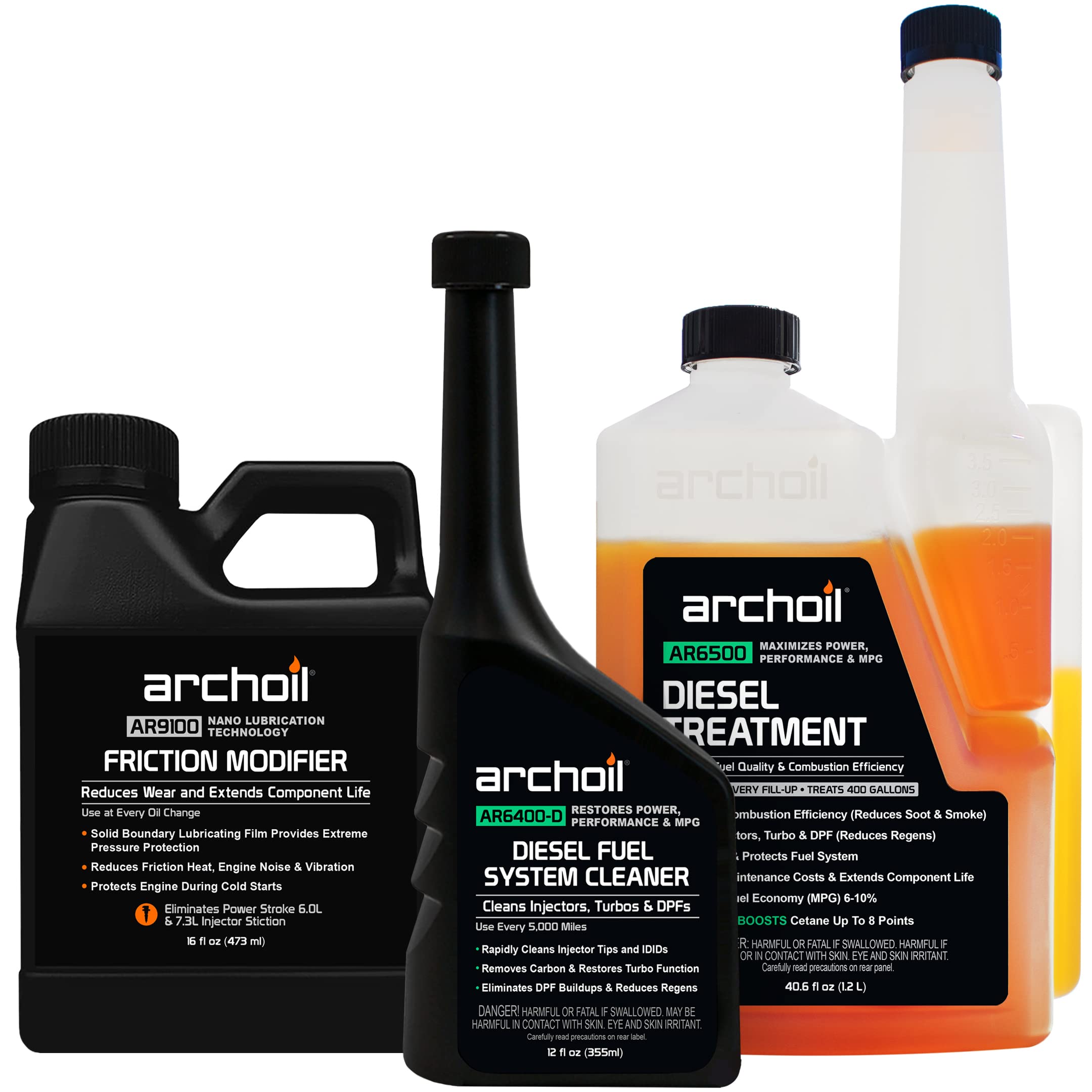 Archoil Ultimate Diesel Kit AR9100 Friction Modifier (16oz) + AR6500