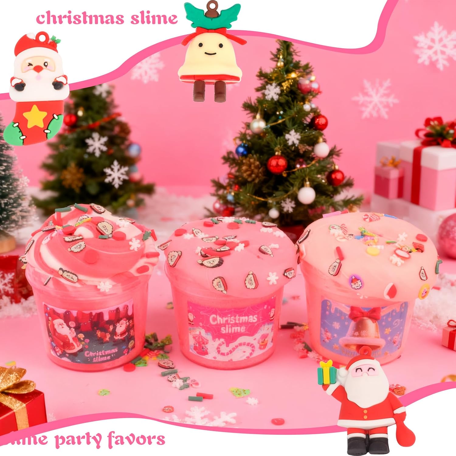 Advent Calendar 2025-24 Days of Slime and Charms Kit - Christmas Countdown Calendars Gifts for Girls Boys Kids Teens Toddlers