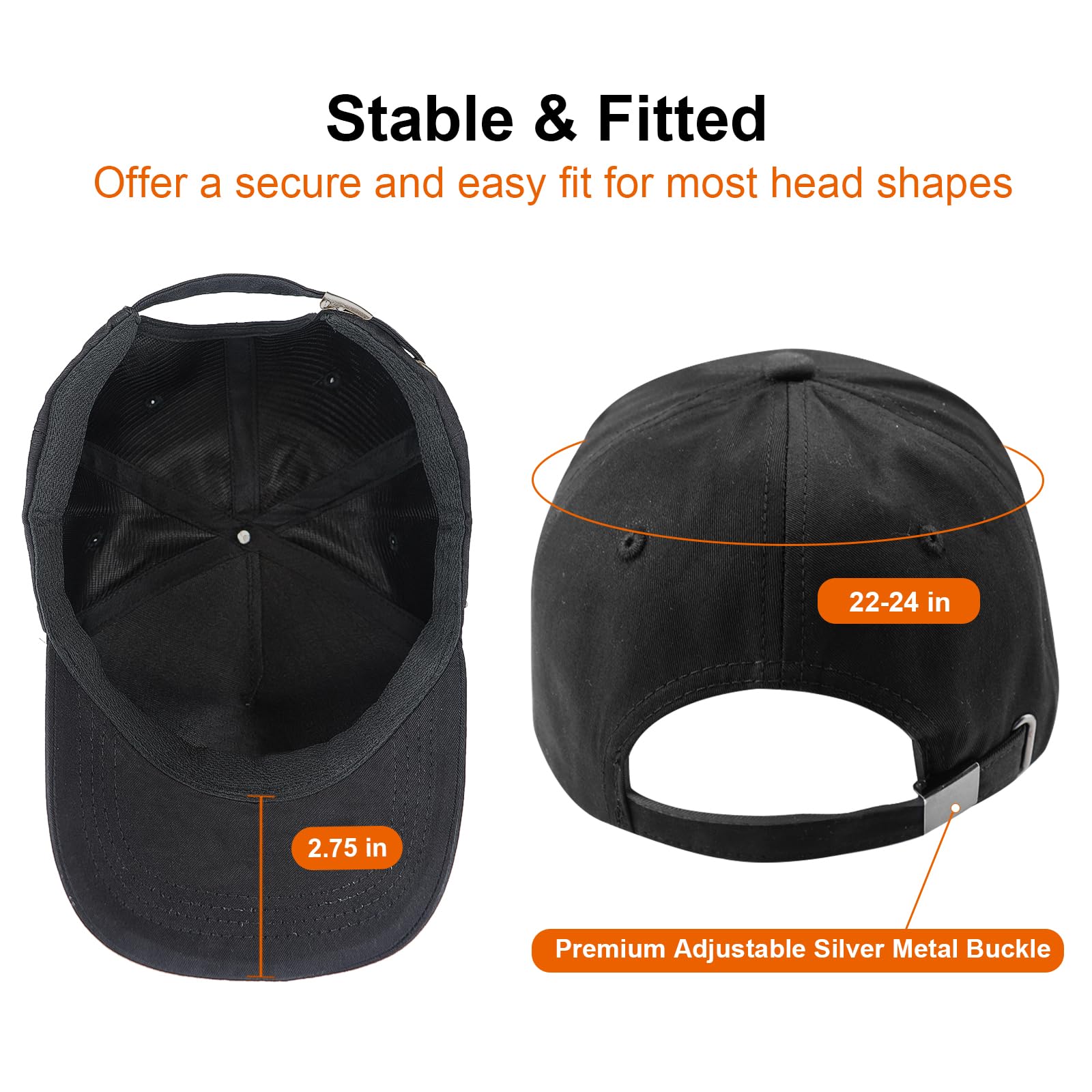 Gorra de béisbol patriótica de tamaño ajustable para motocicleta, regalos para hombres, reuniones de bicicleta o salidas casuales, Negro, Mediana 3