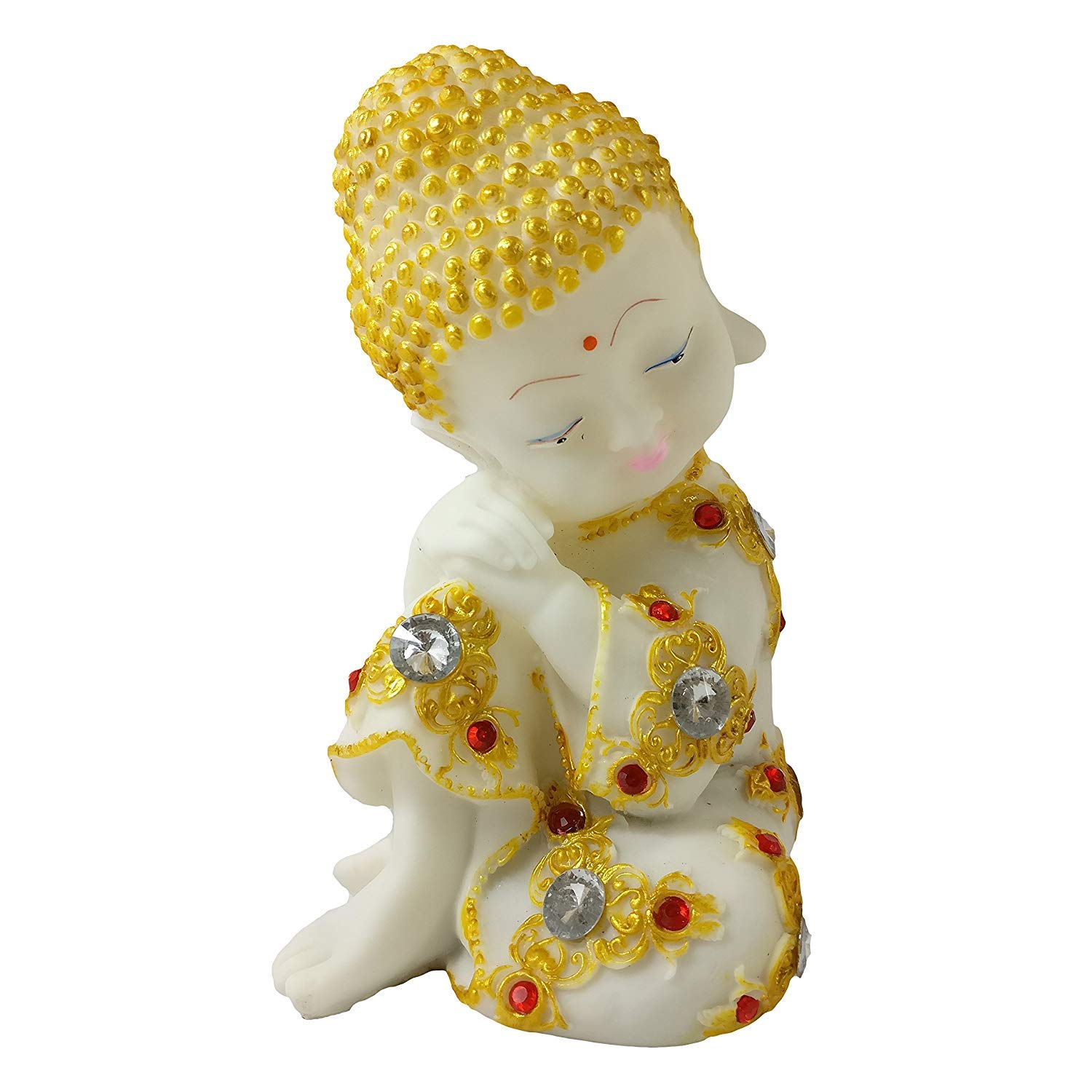 RJKART Handmade Polyresin Cow with Calf Statue Showpiece for Table Home and Office Decoration - Standard, Multicolor, 1 Piece