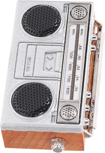 Miniature Vintage Style Radio Model for Dollhouse Decor Retro Simulation Radio Figurine for Mini House Accessories and Collectibles