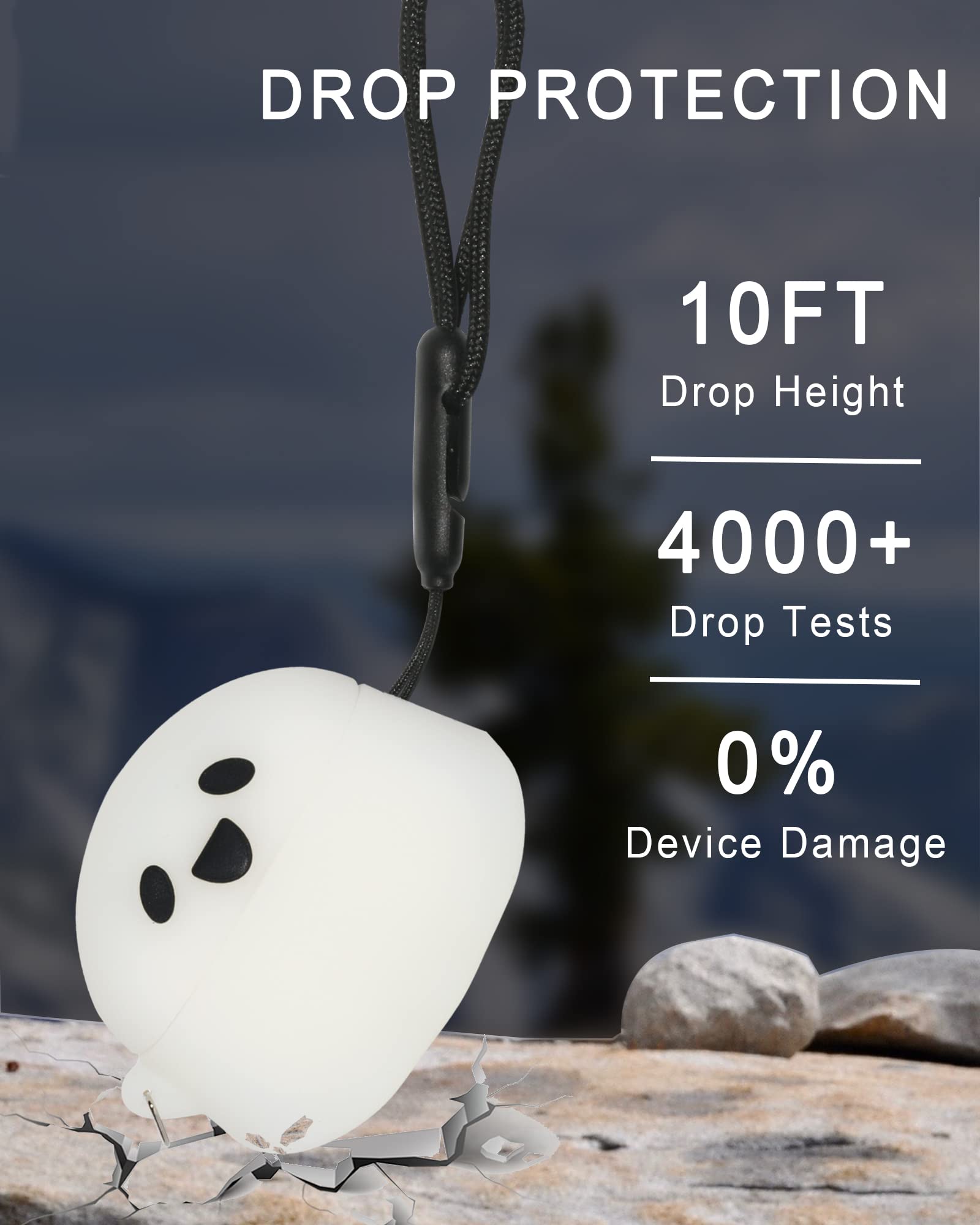 Packs Cute Luminous Ghost Face For AirPods Pro - Main Image