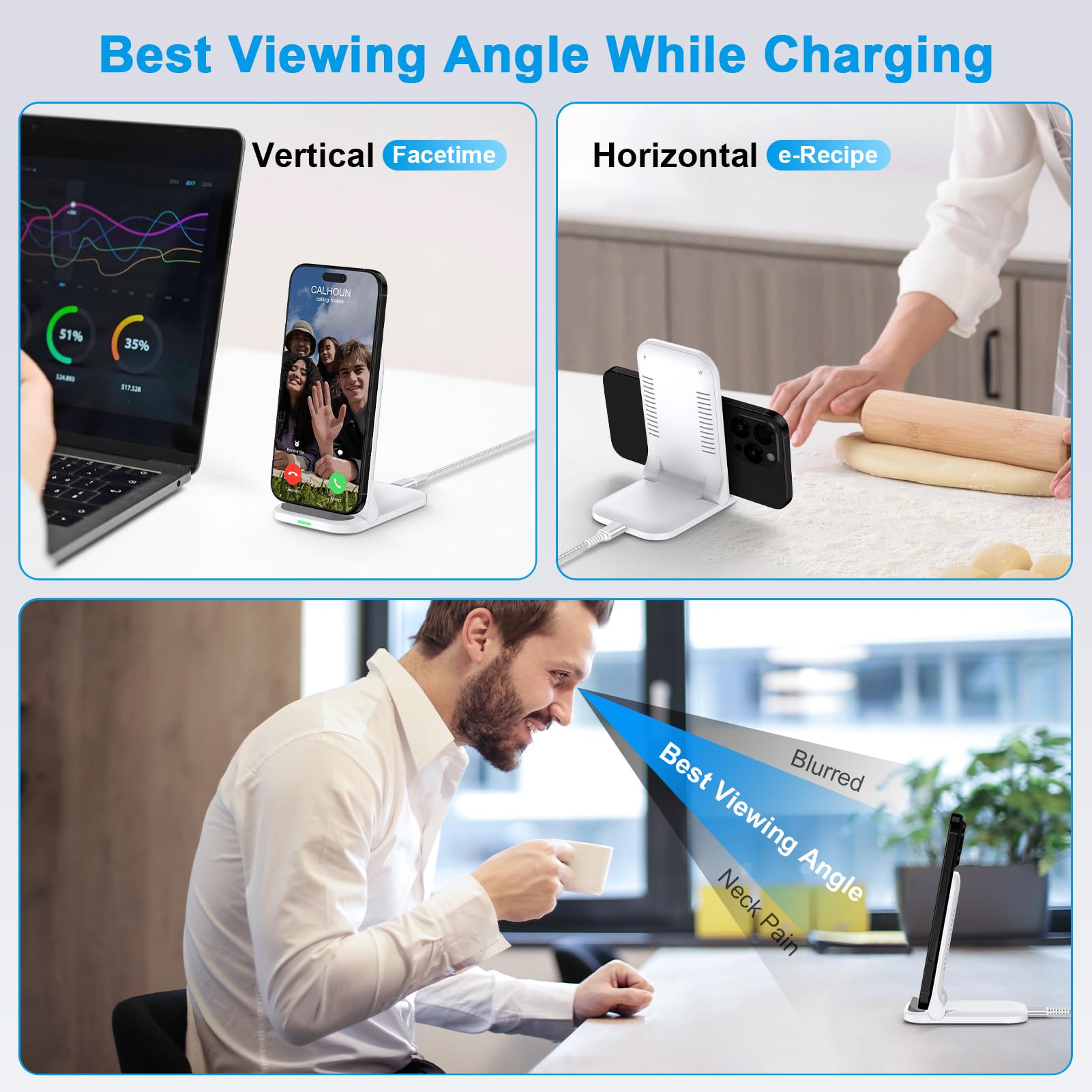 Pixel Wireless Charger Fast Charging Stand for Google Pixel 10 Pro XL Fold 9a 9 Pro XL Fold 8a 8 Pro 7a 7 Pro 6 Pro, Samsung Galaxy S25 S24 S23 S22 S21 S20, 15W Wireless Charging Station Fast Charger