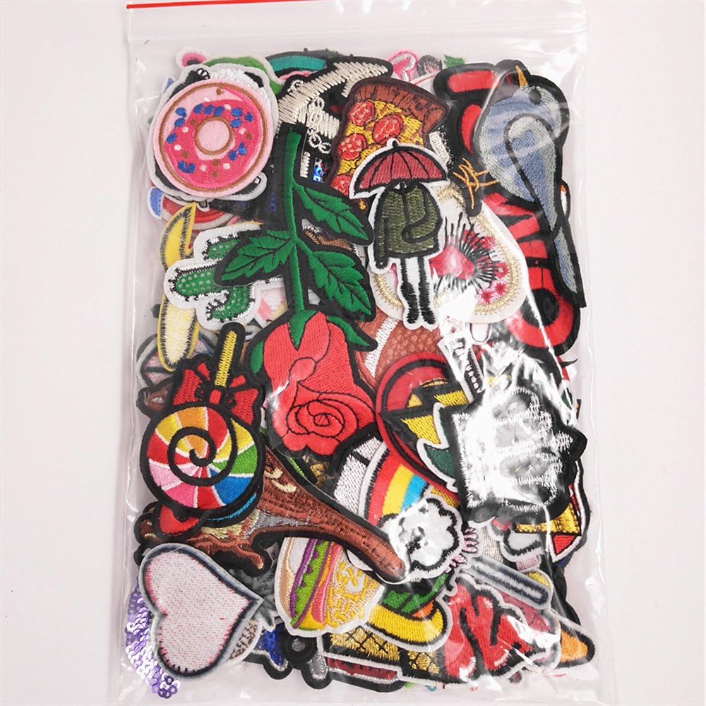 Random 20pcs Assorted Styles Embroidered Patch Sew On/Iron On Patch Applique Clothes Dress Plant Hat Jeans Sewing Flowers Applique DIY Accessory (20) - Image 5