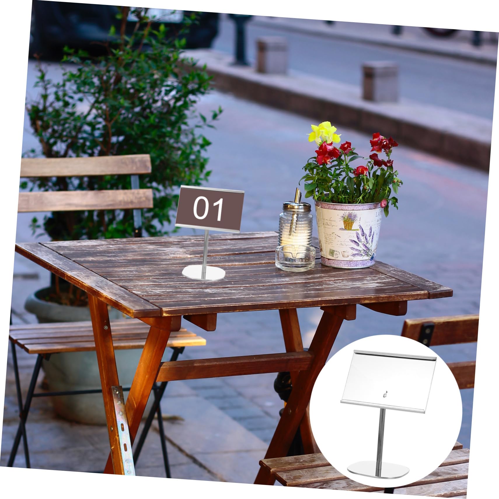 Cabilock Plate Seat Wedding Restaurant Supply Tags Table Name Place Holder Place Card Holders for Table Menu Seats Holder Table Menu Board Menu Display Holder Stand Stainless Steel