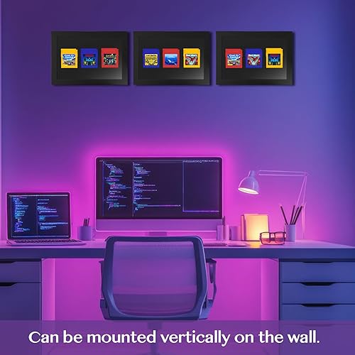 Miniatura 5 de Marco de videojuegos compatible con juegos de color Game Boy, vitrina de madera maciza para cartuchos GBC, decoración coleccionable de juegos retro,