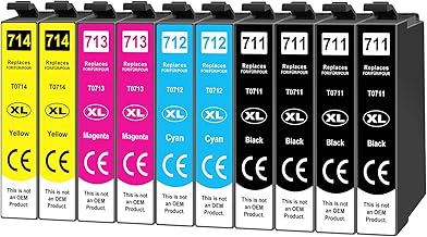 Yowell 10x T0715 Compatible Multipack Cartridges for Epson T0711 T0712 T0713 T0714 for Stylus BX300F SX610FW SX600FW SX510W SX400 SX410 SX415 SX100 SX200 SX210 SX210 SX215 SX218 DX4400 DX7400