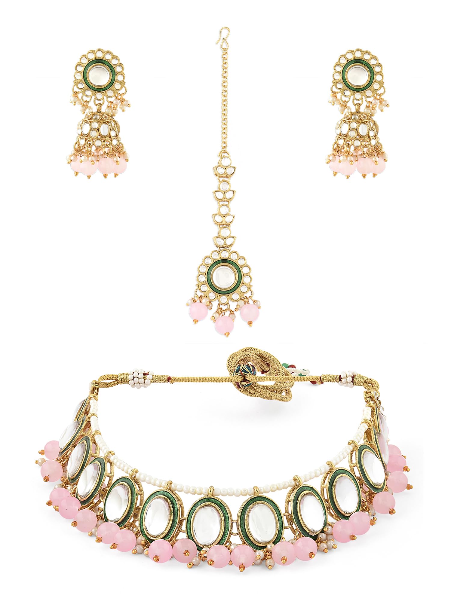 See full amazon price history chart for ZAVERI PEARLS Pink Beaded Green Meenakari Kundan Choker Necklace Earring Maangtikka Set For Women -ZPFK16153 ZAVERI PEARLS Pink Beaded Green Meenakari Kundan Choker Necklace Earring Maangtikka Set For Women -ZPFK16153 (B0C9Q69678) Amazon Price History, Amazon Price Tracker
