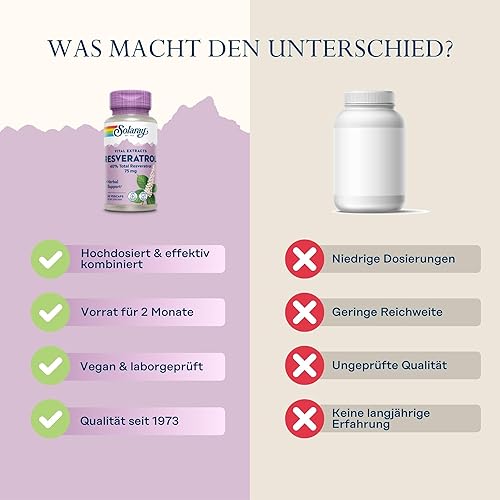 Miniatura 4 de Solaray Suplemento de resveratrol, 75 mg, 60 unidades