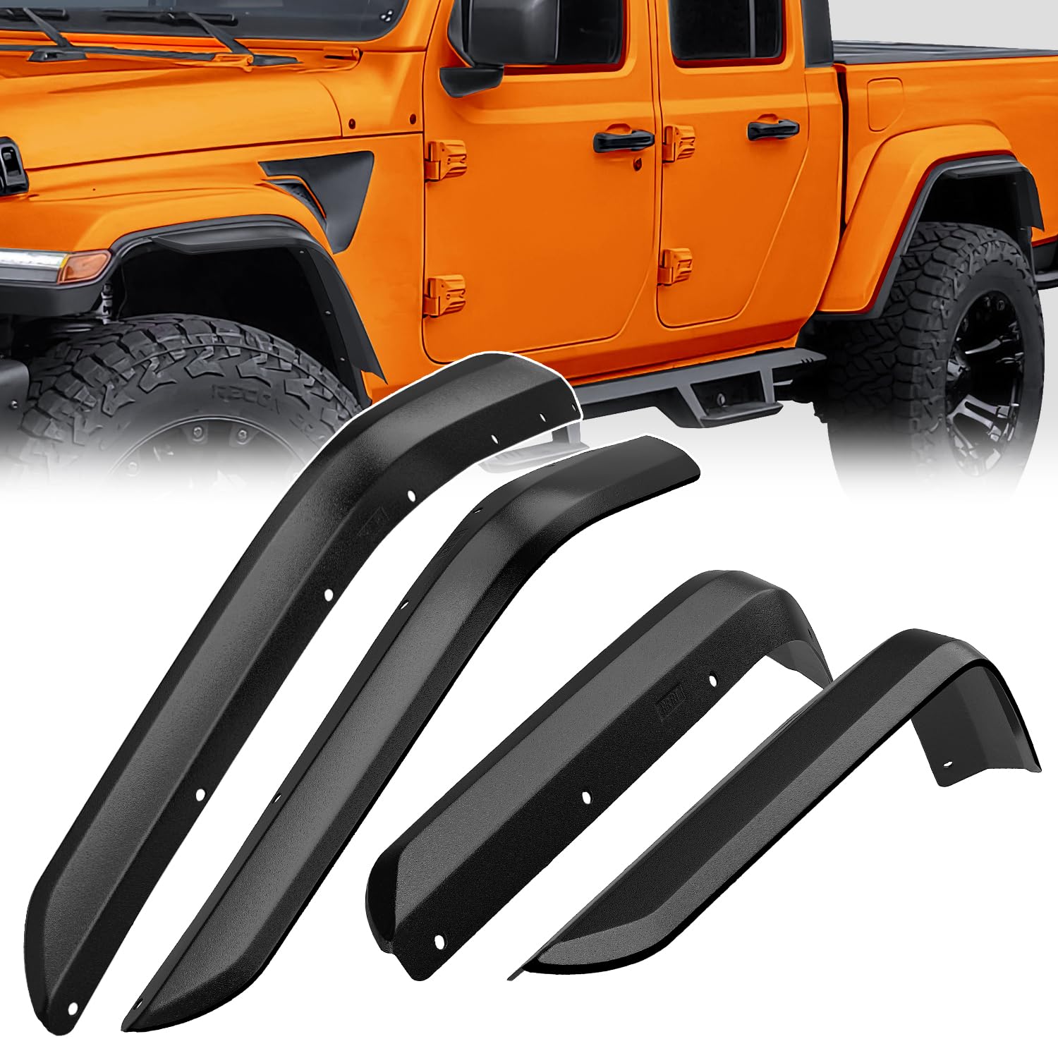 Nilight Fender Flares Set for 2020-2026 JT Only for Low Wheel Arches