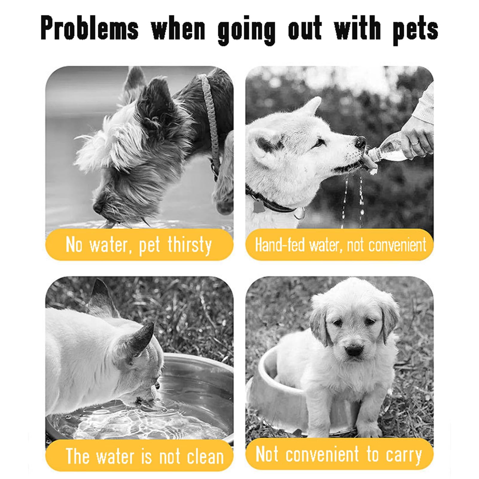Butelka na wodę i karmę dla psa 2 w 1 dla Akita, szczelny dozownik wody dla zwierząt domowych o dużej pojemności z wbudowaną miską gray