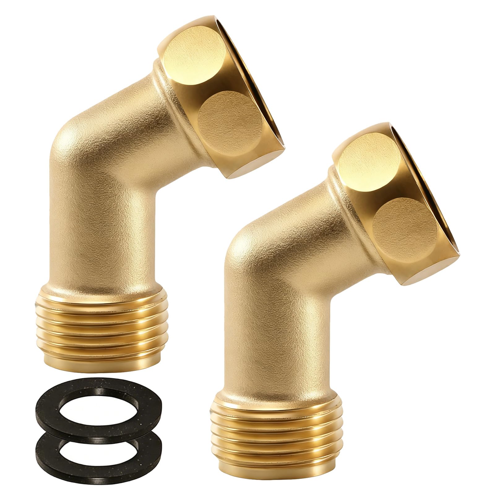Lot de 2 adaptateurs coudés 3/4" en laiton à 45° - Coude de tuyau mobile à 45° | Raccord fileté AGxIG 3/4" angle 45°, raccords sanitaires angle 45 degrés, pour jardin, cuisine, machine à laver