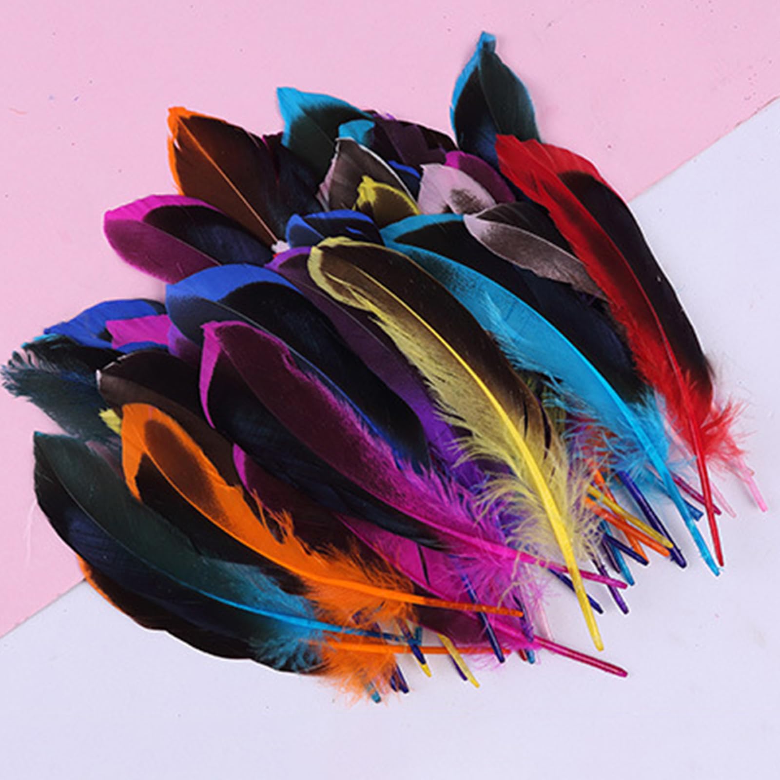100 Plumes Colorées Pour DIY - Plumes De Canard Naturel, Environ 12cm, Pour Déco, Mariage, Masques